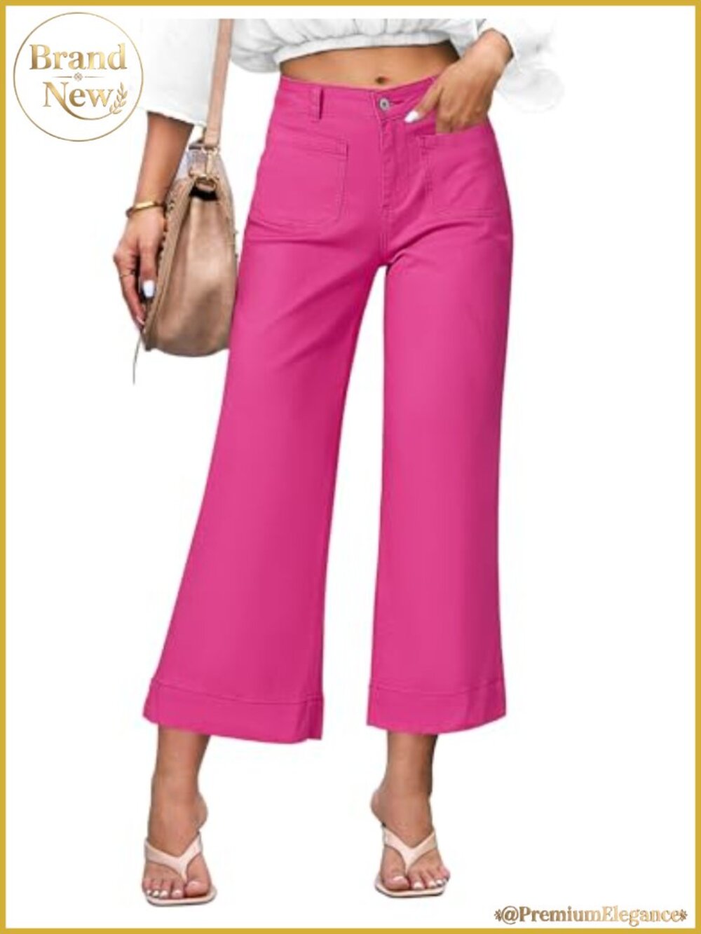 High Waisted Flare Wide Leg Cropped Jeans Stretchy Denim